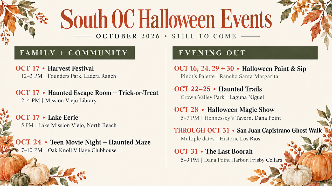 Image for 🎃 SOUTH OC HALLOWEEN EVENTS | OCTOBER 2026 article
